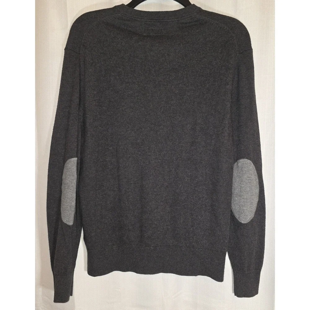 Cremieux‎ Men's Charcoal Gray V-Neck Cozy Business Casual Cashmere Sweater Small